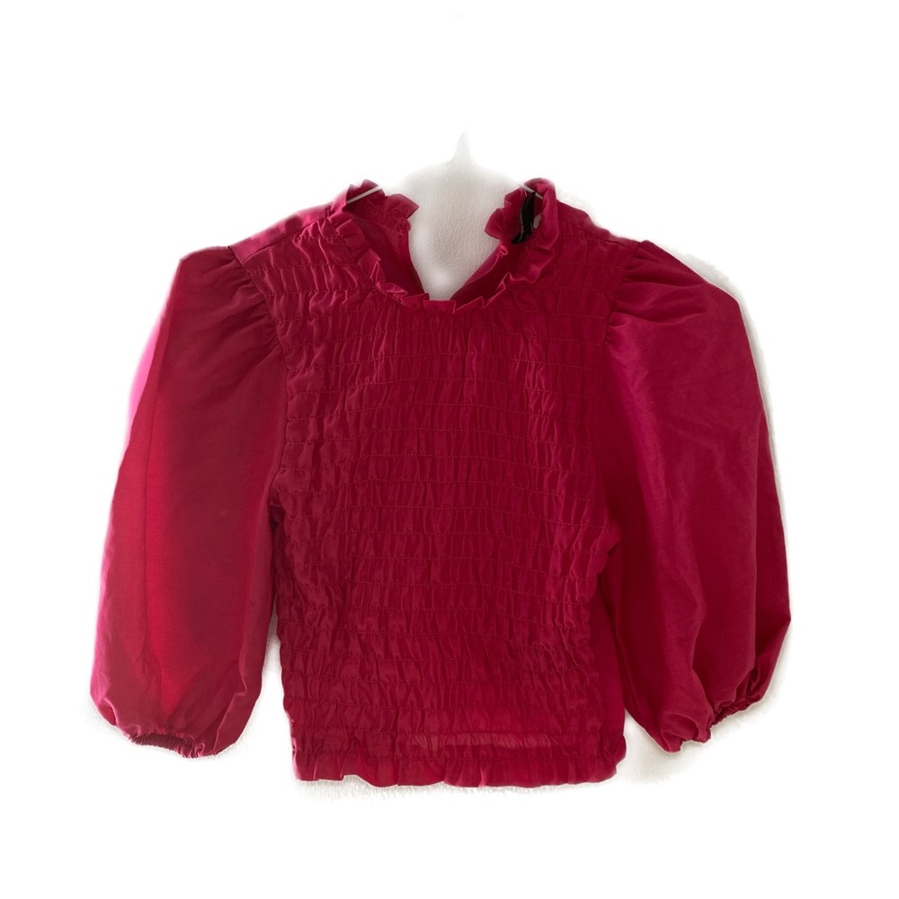 H&M fuchsia pink puff sleeve top